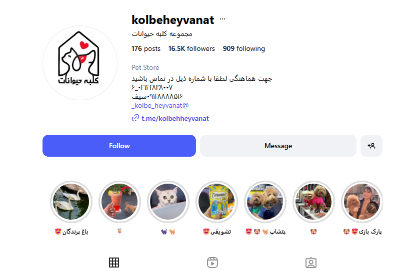 اینستا پت شاپ کلبه حیوانات